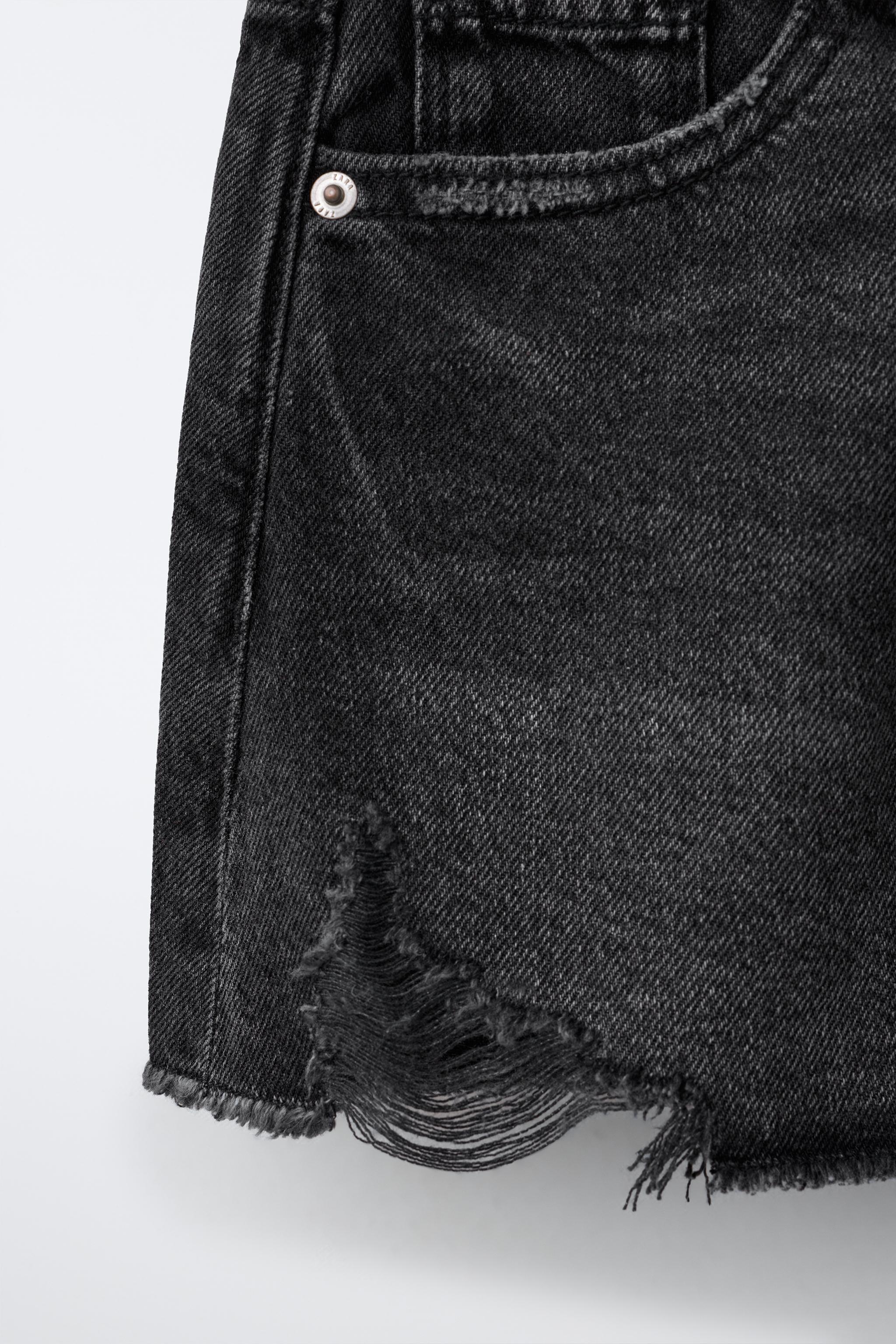 RIPPED DENIM SKIRT